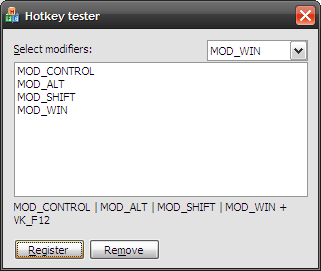 Screenshot for testing a hotkey